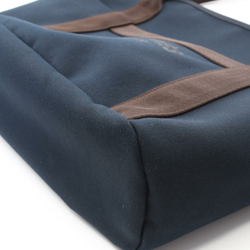 HERMES Sac de Pansage Tote 單肩包 C 068312CK 人造革雪佛龍海軍棕色 SHW-5