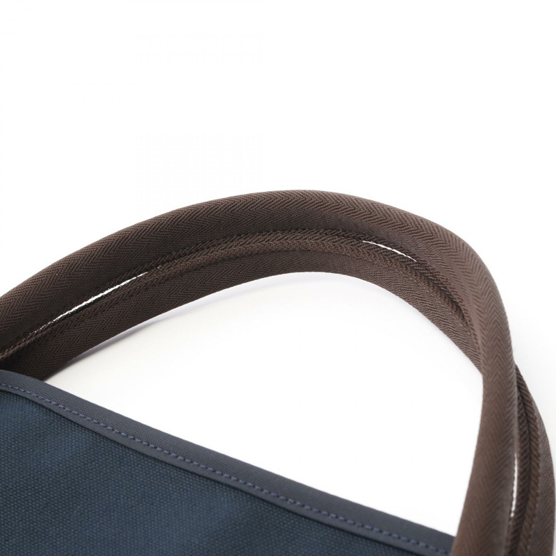 HERMES Sac de Pansage Tote 單肩包 C 068312CK 人造革雪佛龍海軍棕色 SHW-6