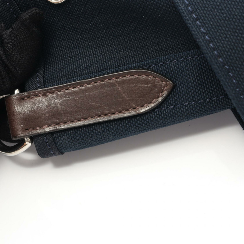 HERMES Sac de Pansage Tote 單肩包 C 068312CK 人造革雪佛龍海軍棕色 SHW-7