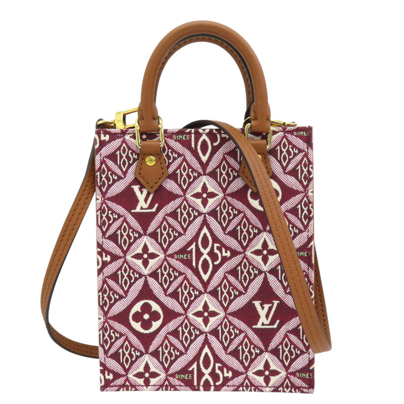 酒紅色 帆布 Petit Sac Plat 1854 肩背包 M69846 [LV Louis Vuitton 路易威登] M69846-0