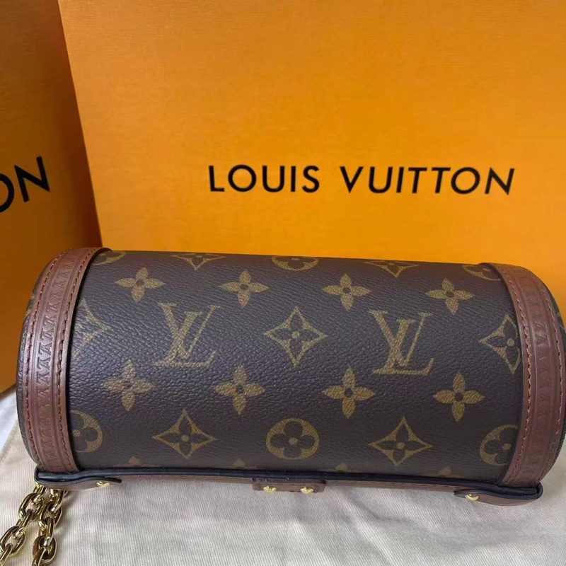 LV PAPILLONTRUNK老花圓筒肩背斜背包20*9*9 99新配件塵袋-3