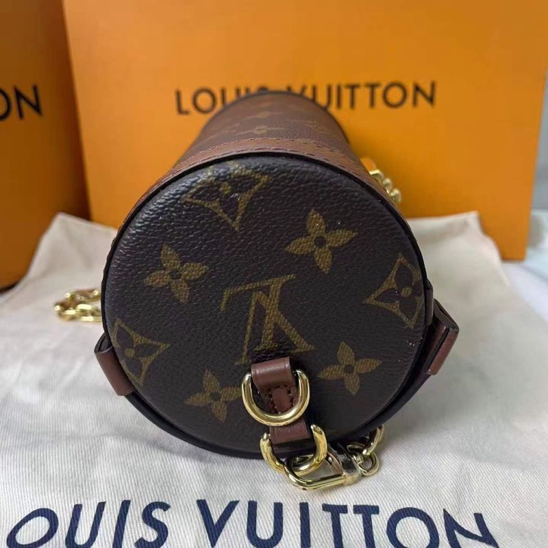 LV PAPILLONTRUNK老花圓筒肩背斜背包20*9*9 99新配件塵袋-4