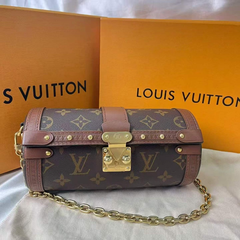 LV PAPILLONTRUNK老花圓筒肩背斜背包20*9*9 99新配件塵袋-5