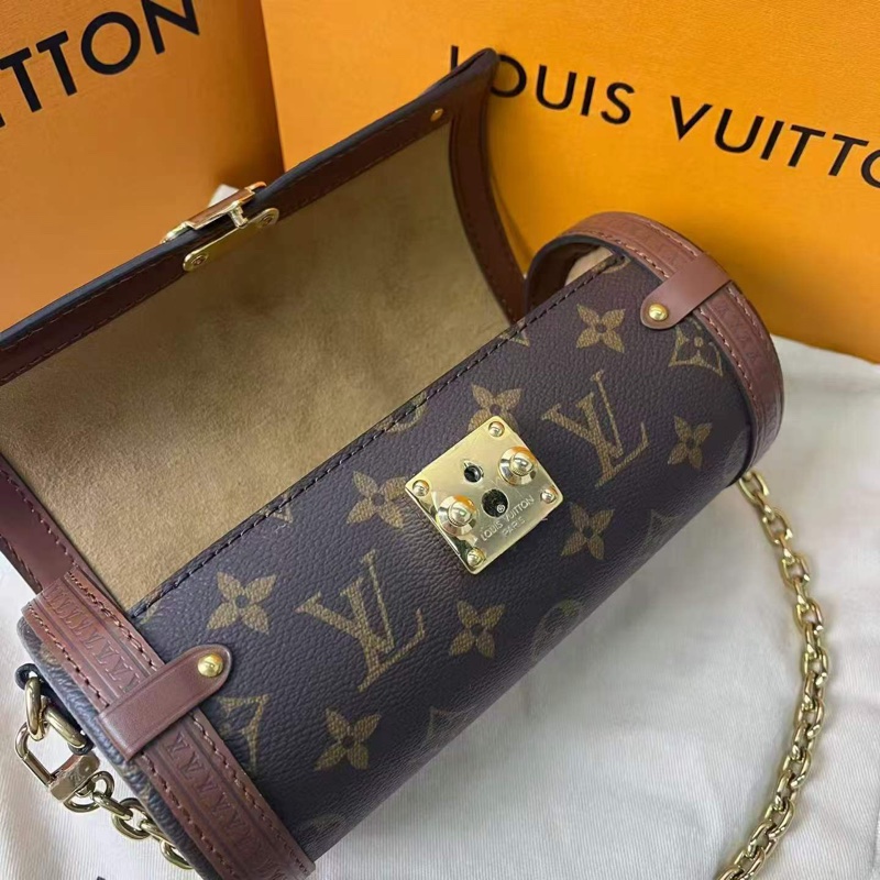 LV PAPILLONTRUNK老花圓筒肩背斜背包20*9*9 99新配件塵袋-6