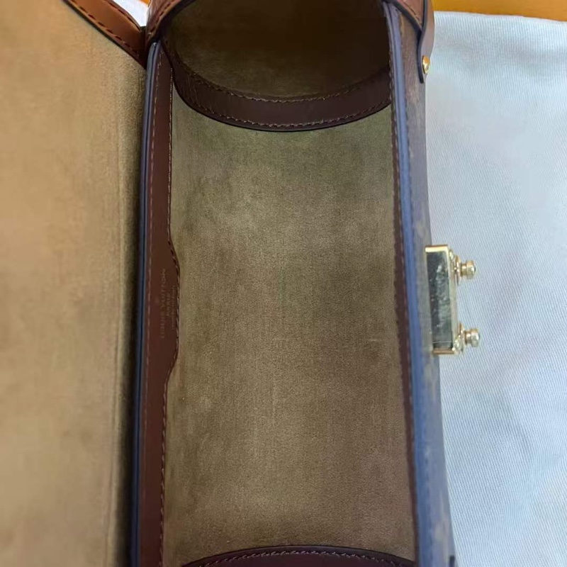 LV PAPILLONTRUNK老花圓筒肩背斜背包20*9*9 99新配件塵袋-7