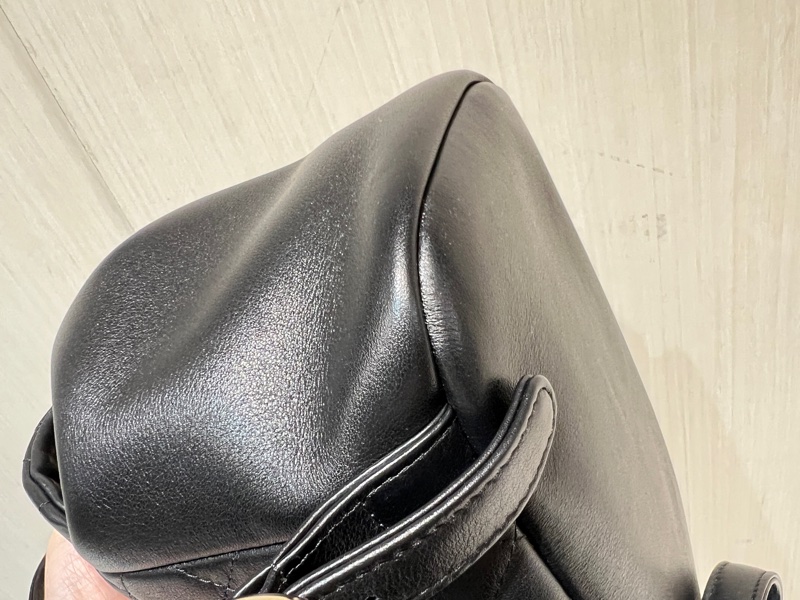 Chanel黑牛皮duma mini 淡金釦後背包-3