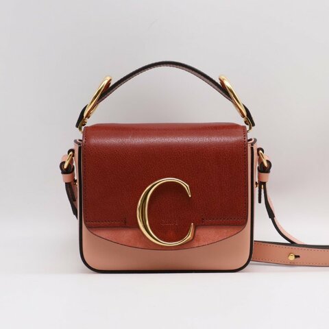Chloe 經典 C Bag - mini棗紅珊瑚粉