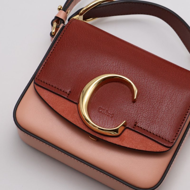 Chloe 經典 C Bag - mini棗紅珊瑚粉-4
