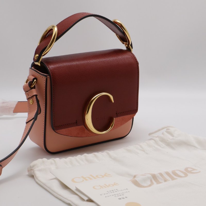 Chloe 經典 C Bag - mini棗紅珊瑚粉-7