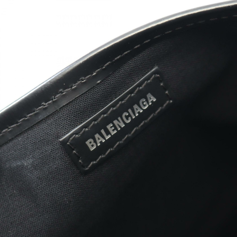 BALENCIAGA NAVY CABAS S 手提包 帆布 皮革 黑色 二手 女款-3