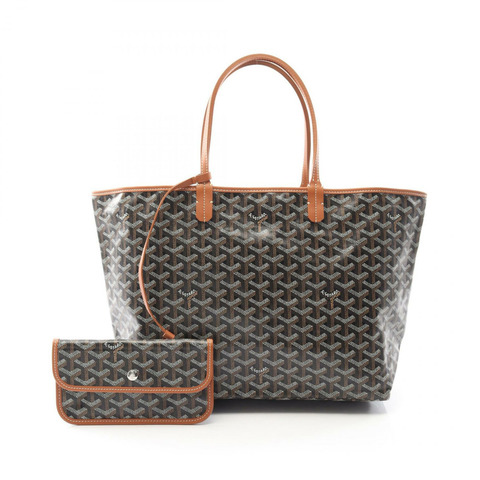 GOYARD Saint Louis PM 手提包 帆布 皮革 黑色 天然 二手 女士