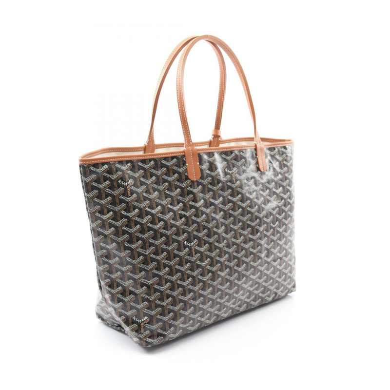 GOYARD Saint Louis PM 手提包 帆布 皮革 黑色 天然 二手 女士-1