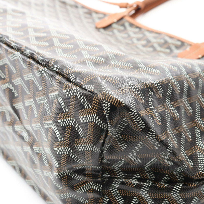 GOYARD Saint Louis PM 手提包 帆布 皮革 黑色 天然 二手 女士-4