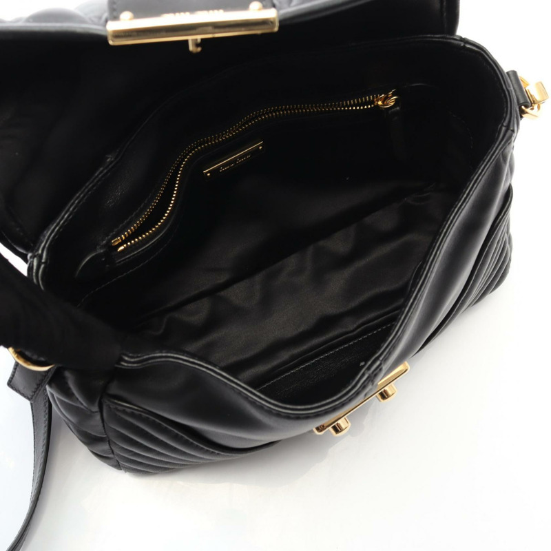 Miu Miu NAPPA BIKER 單肩斜背包 5BD062 皮革 黑色 二手 女款-2