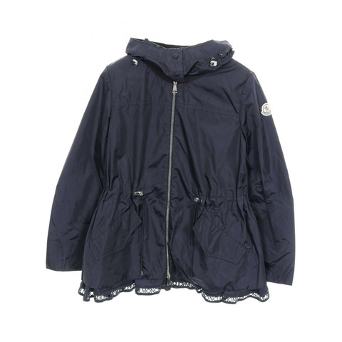 MONCLER LOTY 尼龍連帽夾克，腰部抽繩，海軍藍 #0 二手女款