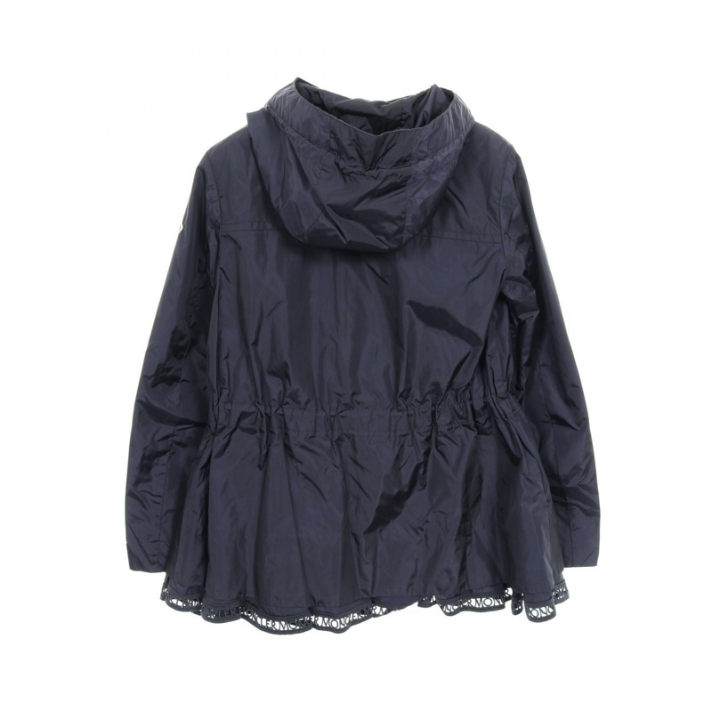 MONCLER LOTY 尼龍連帽夾克，腰部抽繩，海軍藍 #0 二手女款-1