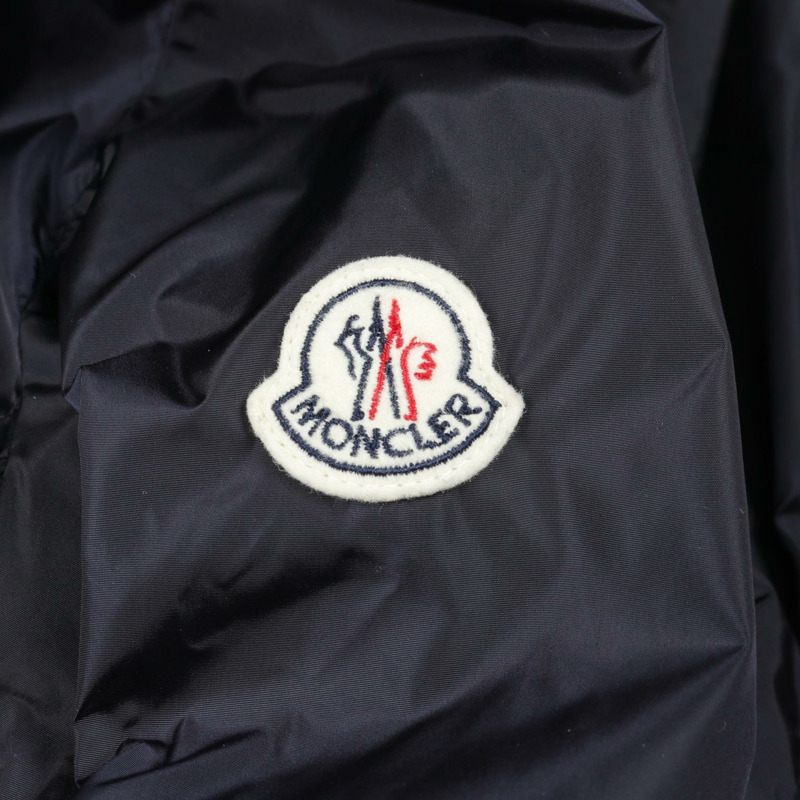 MONCLER LOTY 尼龍連帽夾克，腰部抽繩，海軍藍 #0 二手女款-4