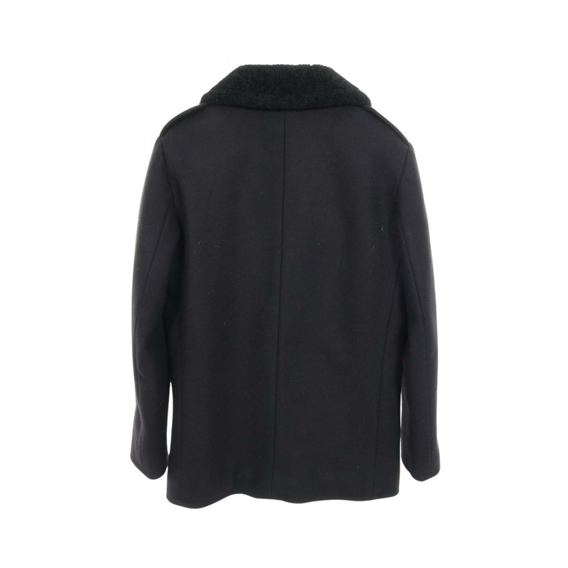 SAINT LAURENT PARIS 雙排扣豌豆大衣 羊毛 黑色 44 碼 二手男式-1
