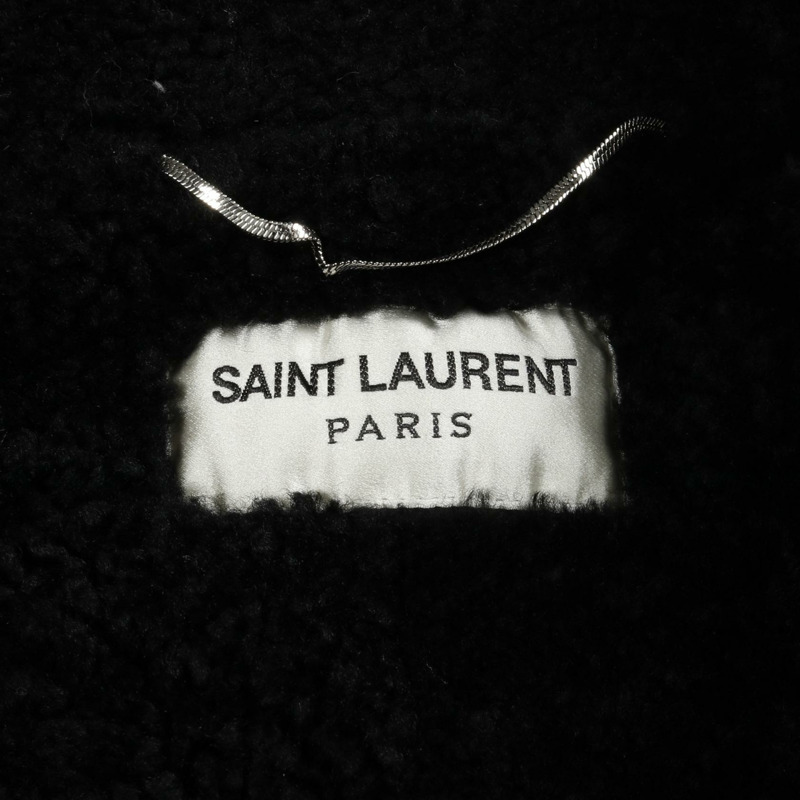 SAINT LAURENT PARIS 雙排扣豌豆大衣 羊毛 黑色 44 碼 二手男式-2