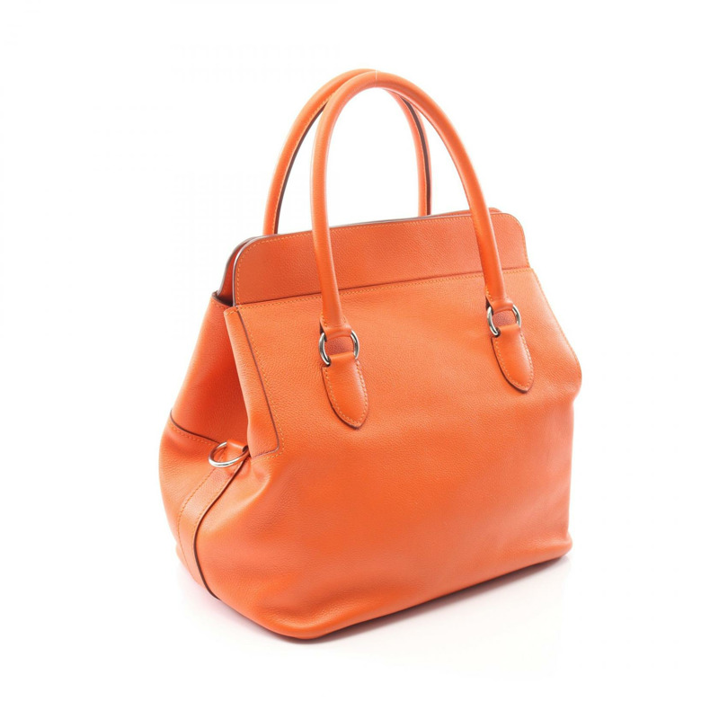 HERMES Toolbox 26 單肩包 T Evercolor 皮革 橙色罌粟花 二手 SHW-1