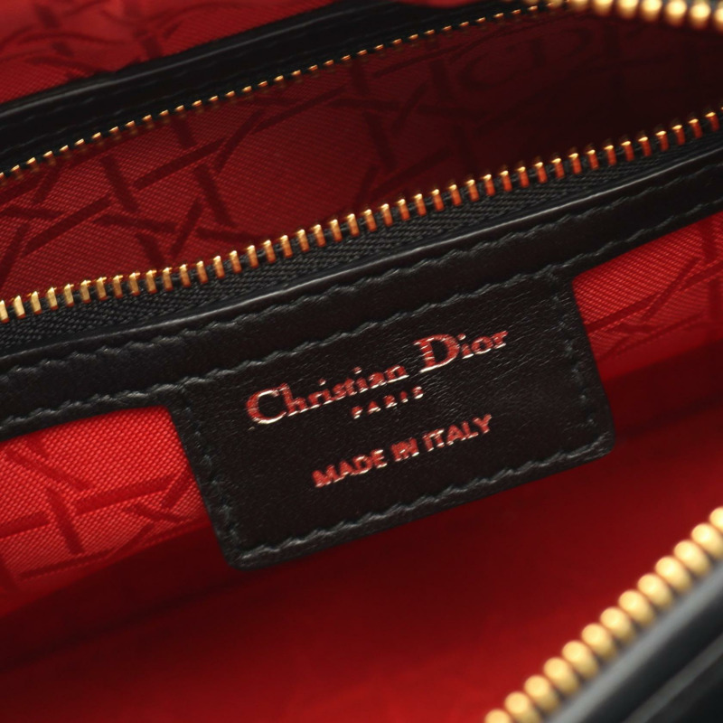 Christian Dior LADY DIOR Cannage 單肩包 手提包 皮革 黑色 二手 女士-3