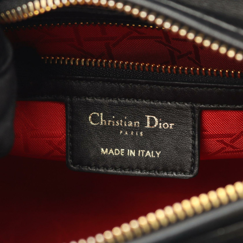 Christian Dior LADY DIOR Cannage 單肩包 手提包 皮革 黑色 二手 女士-3