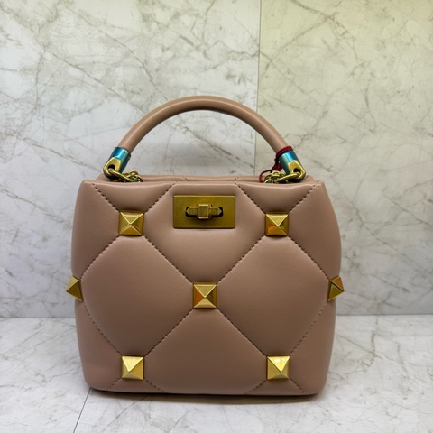 Valentino 奶茶色大鉚釘兩用包