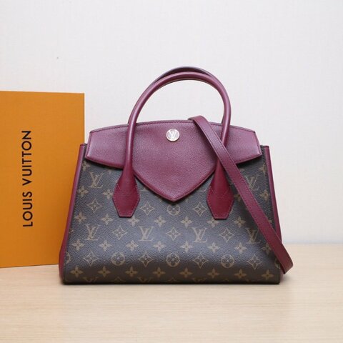 LOUIS VUITTON Florine手提單肩包拼色牛皮/PVC金扣2016肩背包