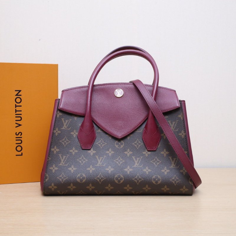 LOUIS VUITTON Florine手提單肩包拼色牛皮/PVC金扣2016肩背包-0