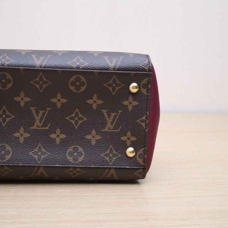 LOUIS VUITTON Florine手提單肩包拼色牛皮/PVC金扣2016肩背包-3