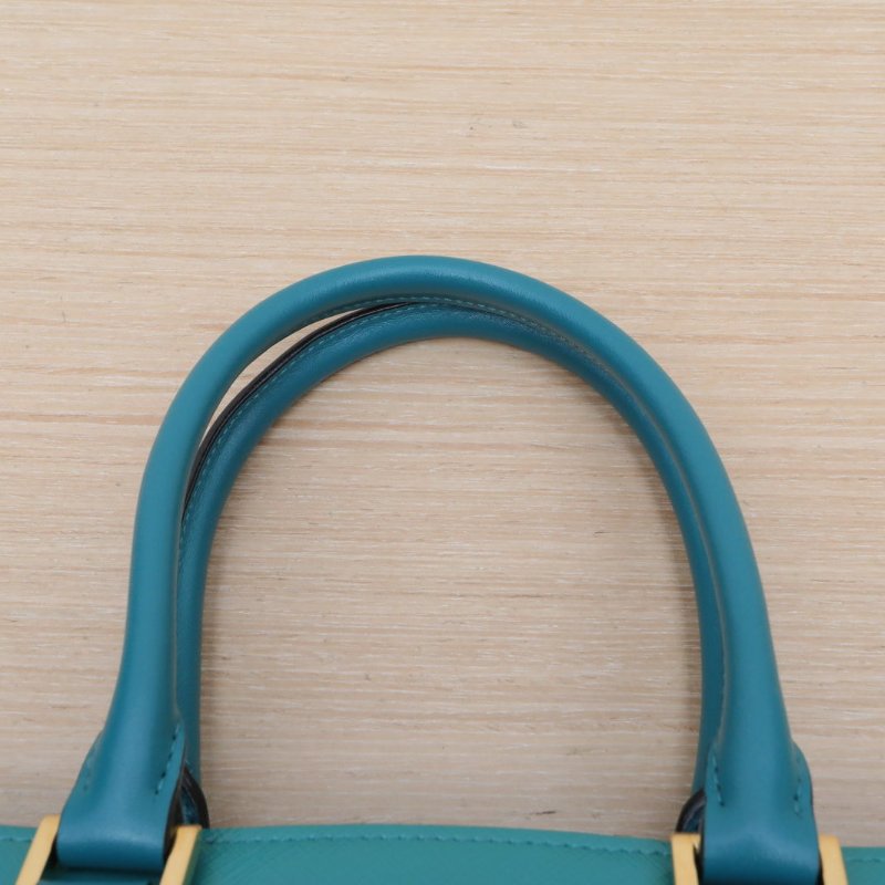PRADA 拼色牛皮手提包肩背包-4
