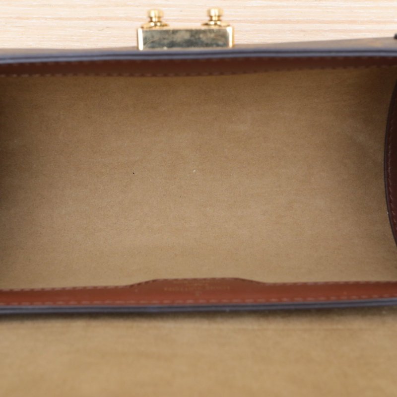 LOUIS VUITTON PAPILLON巴比龍TRUNK鏈條圓桶包老花PVC晶片巴比倫斜挎包肩背包-5