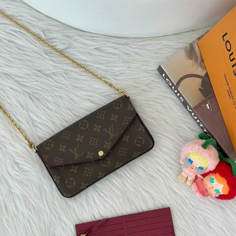 LOUIS VUITTON 經典三合一WOC鍊包 - 玫紅