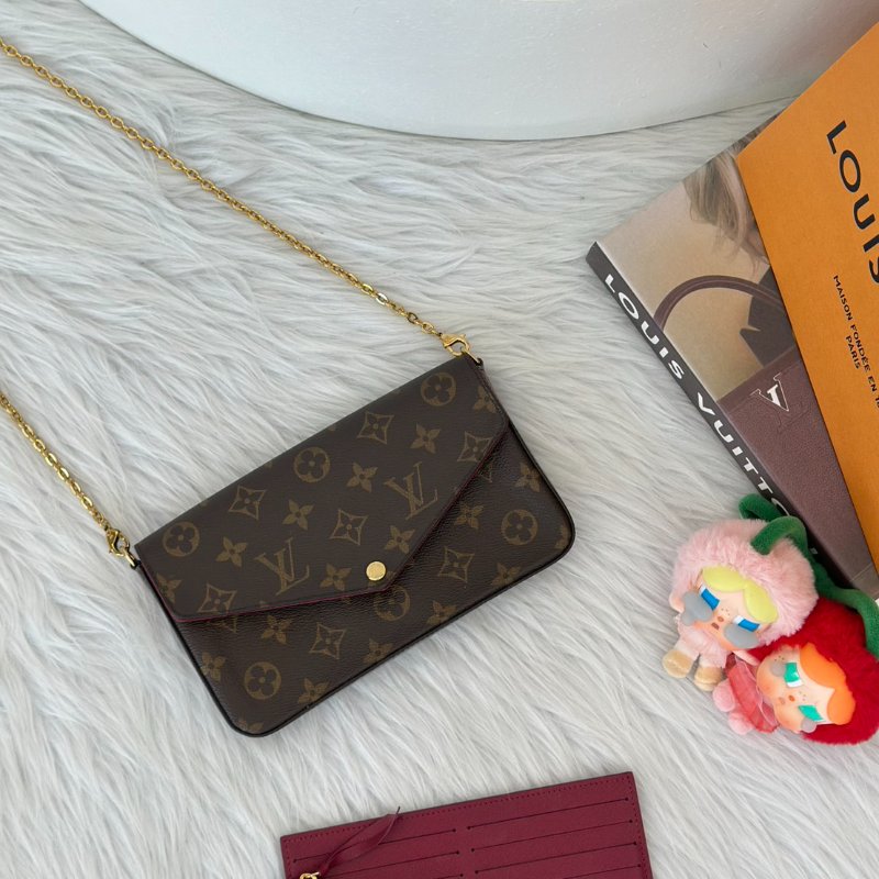 LOUIS VUITTON 經典三合一WOC鍊包 - 玫紅-0