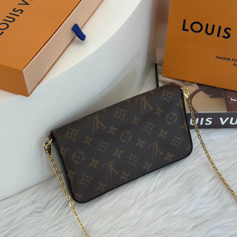 LOUIS VUITTON 經典三合一WOC鍊包 - 玫紅-4