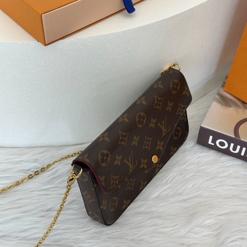 LOUIS VUITTON 經典三合一WOC鍊包 - 玫紅-6