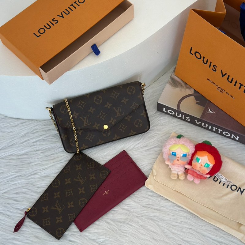 LOUIS VUITTON 經典三合一WOC鍊包 - 玫紅-10