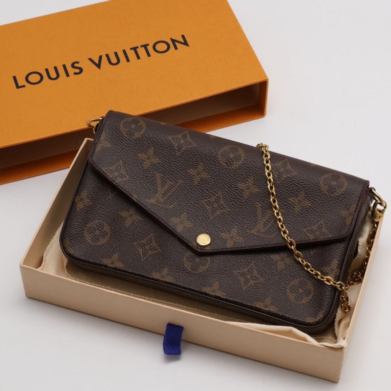 LOUIS VUITTON 經典三合一WOC鍊包 - 玫紅-9