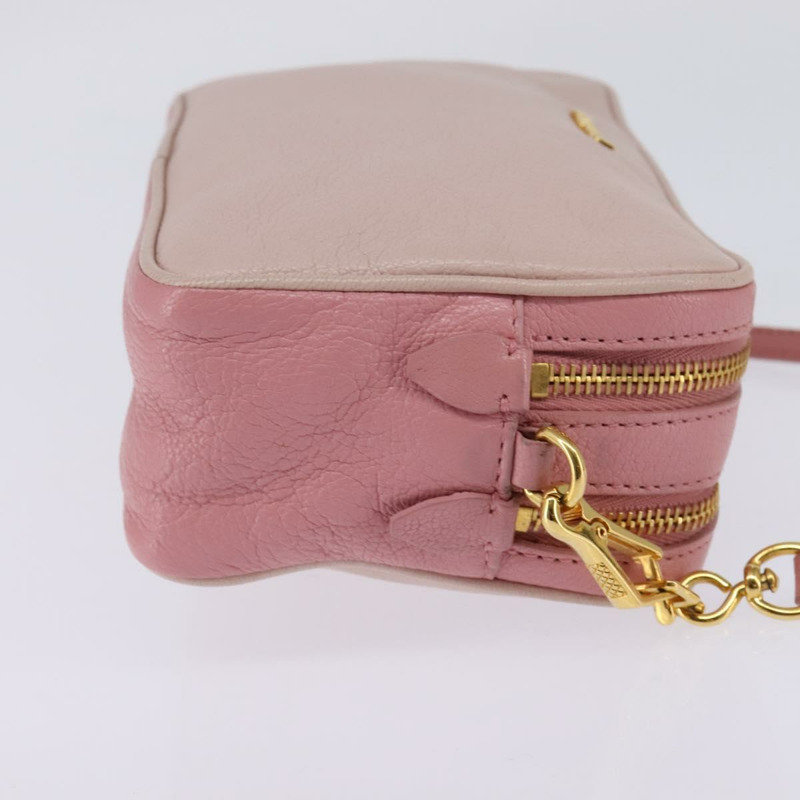 【日本直送】Miu Miu Madras 單肩包 皮革 粉紅金 正品 gh914-3