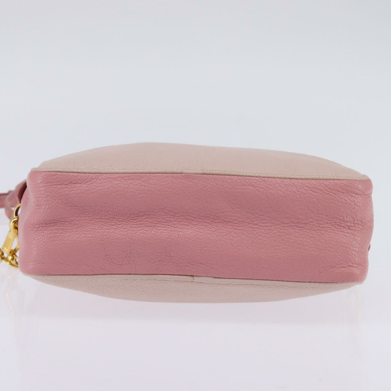 【日本直送】Miu Miu Madras 單肩包 皮革 粉紅金 正品 gh914-4