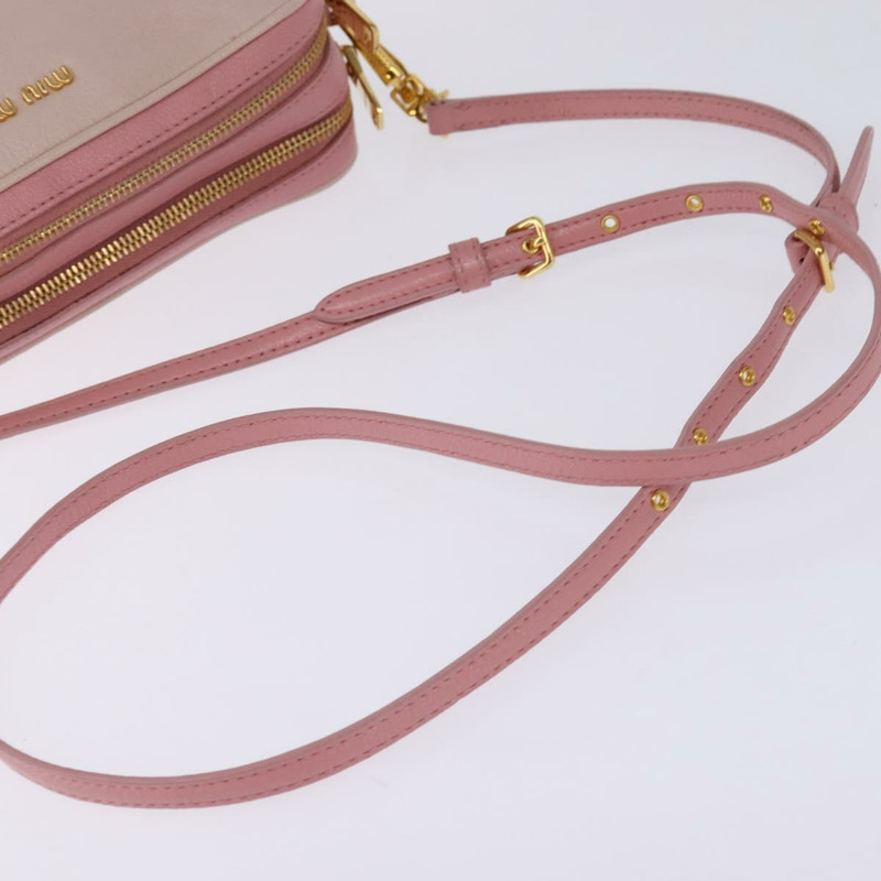 【日本直送】Miu Miu Madras 單肩包 皮革 粉紅金 正品 gh914-6