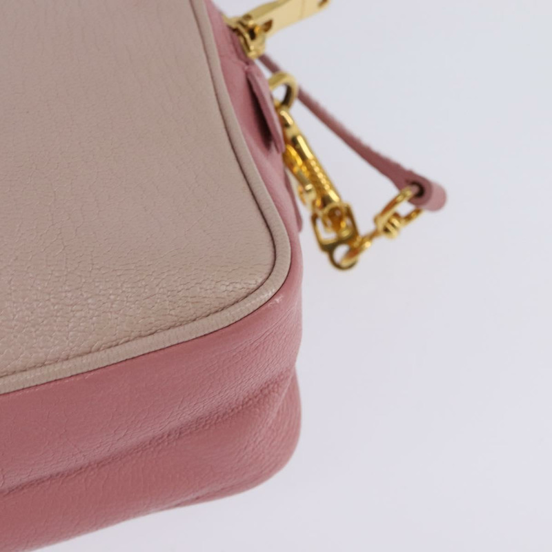 【日本直送】Miu Miu Madras 單肩包 皮革 粉紅金 正品 gh914-8