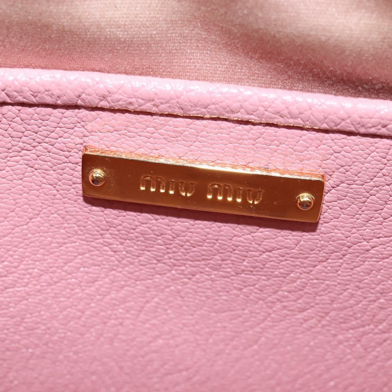 【日本直送】Miu Miu Madras 單肩包 皮革 粉紅金 正品 gh914-17