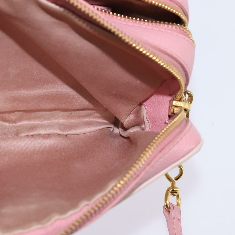 【日本直送】Miu Miu Madras 單肩包 皮革 粉紅金 正品 gh914-21