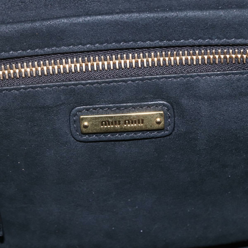 【日本直送】Miu Miu 手提包 皮革 2 向 米色 金色 正品 gh800-20