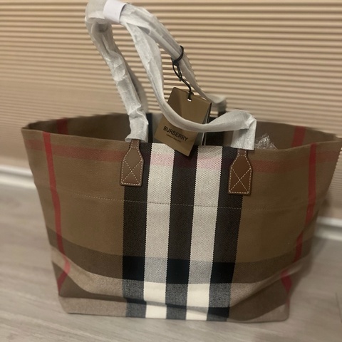 BURBERRY 格紋托特肩背包