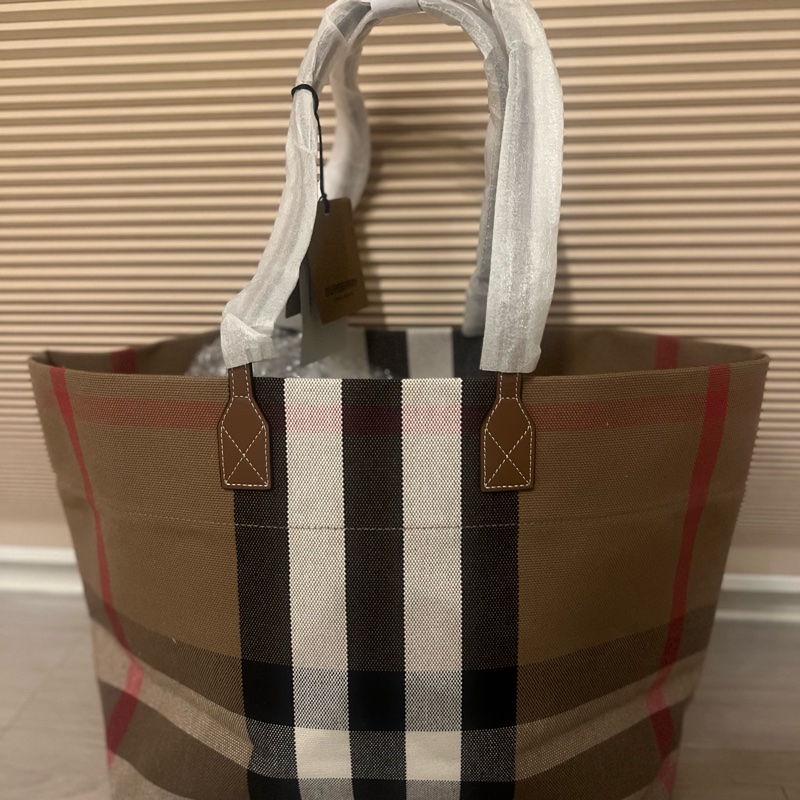 BURBERRY 格紋托特肩背包-3