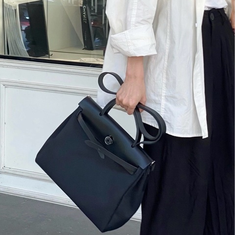 Hermes Herbag 31 黑白肩背包（黑白兩款替換袋）