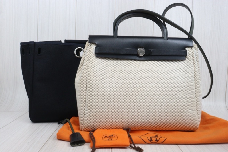 Hermes Herbag 31 黑白肩背包(黑白兩款替換袋)-1