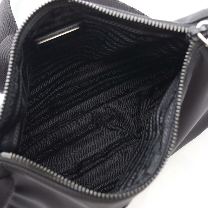 PRADA TESSUT 再生尼龍斜背包 2VH113 Saffiano 皮革 黑色 二手-2